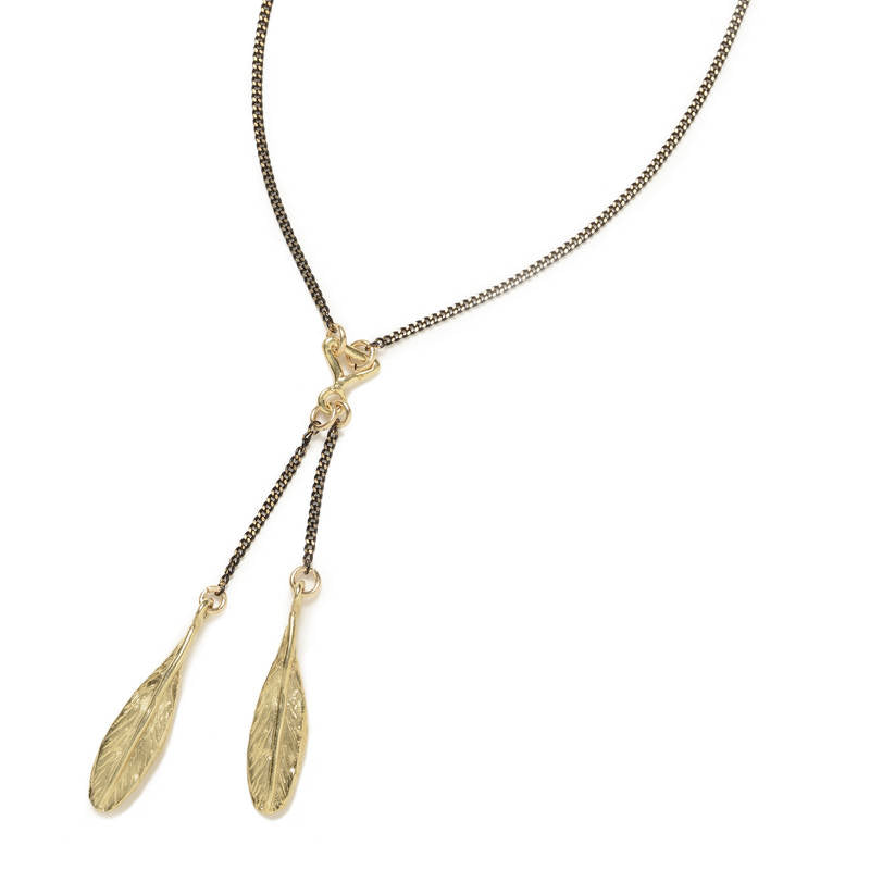 Cimber Jewelry Two Feathers on sale Necklace